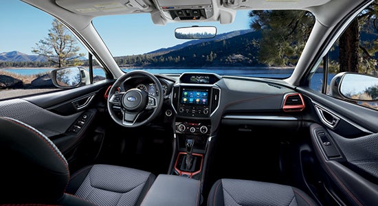 Interior of the 2022 Subaru Forester.