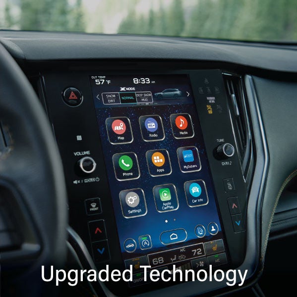 An 8-inch available touchscreen with the words “Ugraded Technology“. | Thelen Subaru in Bay City MI