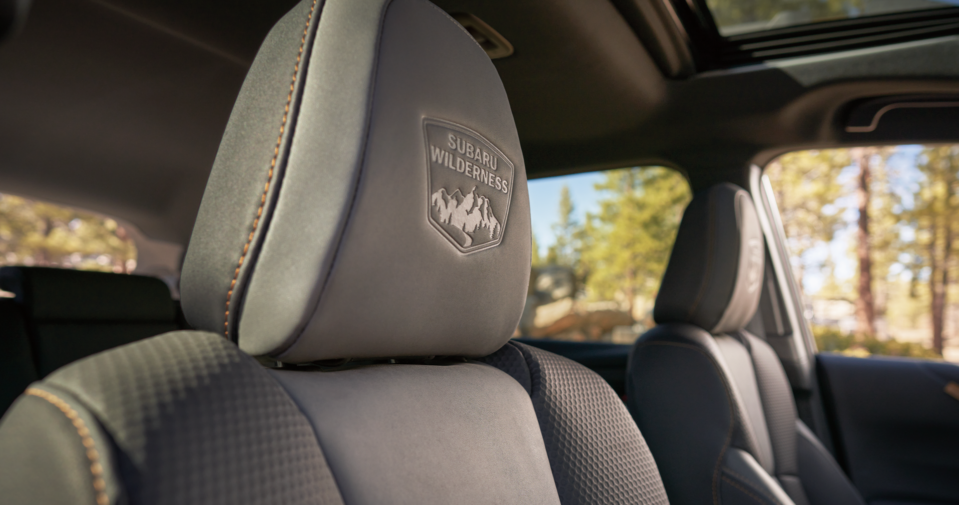 A close-up of the StarTex® water-repellent upholstery on the 2023 Outback Wilderness. | Thelen Subaru in Bay City MI