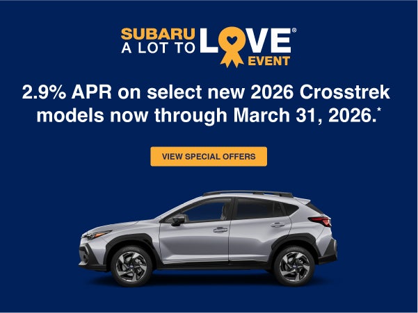2.9% APR on new 2026 crosstrek Models 