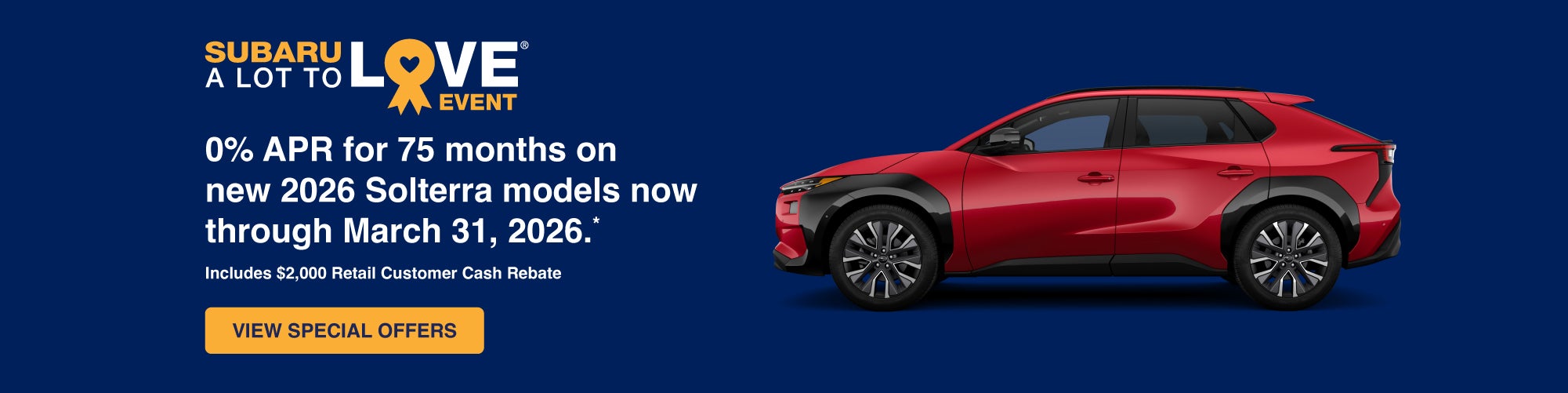 0% APR on new 2026 solterra Models 